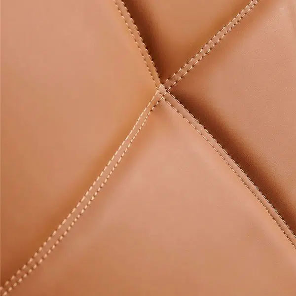 Contemporary Retro Rectangular Lattice Leather Wood Bracket Accent Chair Backrest Arm For Living Room - Image 9