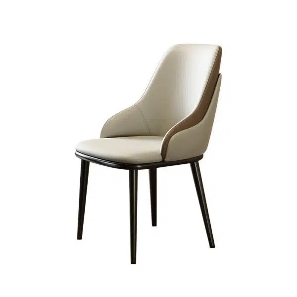 Contemporary Nordic Square Upholstered Leather Carbon Steel Dining Chair Mezzanine Backrest For Dining Room - Image 18