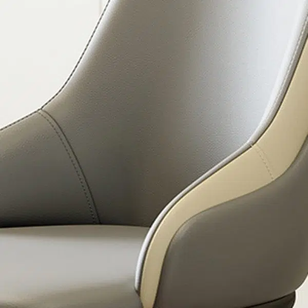 Contemporary Nordic Square Upholstered Leather Carbon Steel Dining Chair Mezzanine Backrest For Dining Room - Image 5