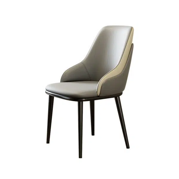 Contemporary Nordic Square Upholstered Leather Carbon Steel Dining Chair Mezzanine Backrest For Dining Room - Image 19