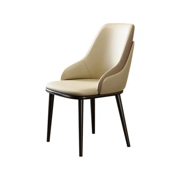 Contemporary Nordic Square Upholstered Leather Carbon Steel Dining Chair Mezzanine Backrest For Dining Room - Image 17