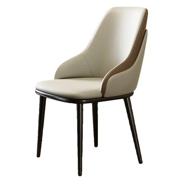 Contemporary Nordic Square Upholstered Leather Carbon Steel Dining Chair Mezzanine Backrest For Dining Room - Image 20