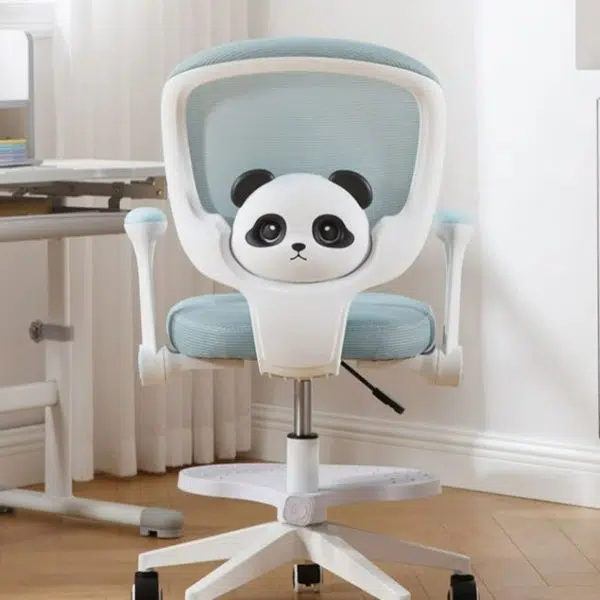 Contemporary Creative Kids Square Panda PP Hardware Desk Chair Backrest Armrest For Home Office - Image 7