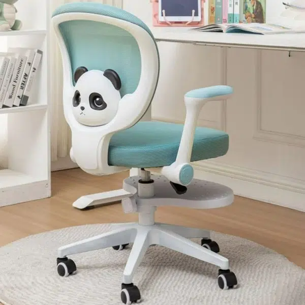 Contemporary Creative Kids Square Panda PP Hardware Desk Chair Backrest Armrest For Home Office - Image 9