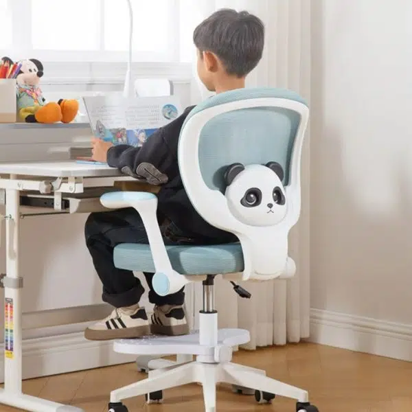 Contemporary Creative Kids Square Panda PP Hardware Desk Chair Backrest Armrest For Home Office - Image 10