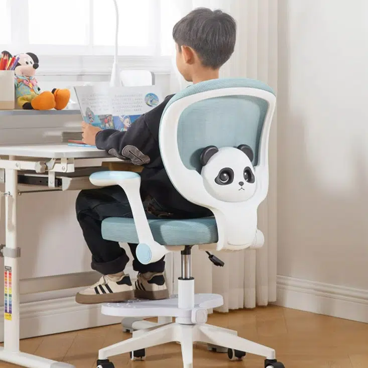 DFM-Chair-FC02910-8.jpg Contemporary Creative Kids Square Panda PP Hardware Desk Chair Backrest Armrest For Home Office - Image 10