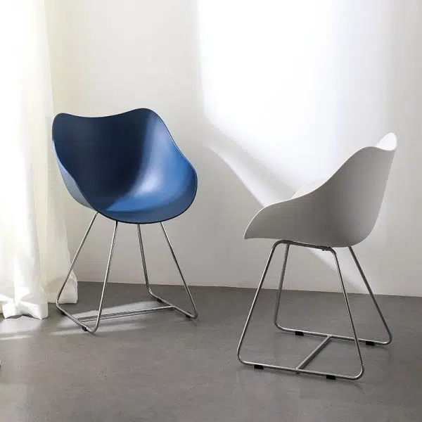 Contemporary Nordic Curved Iron Plastic Chair Backrest Armrest For Living Room - Image 11