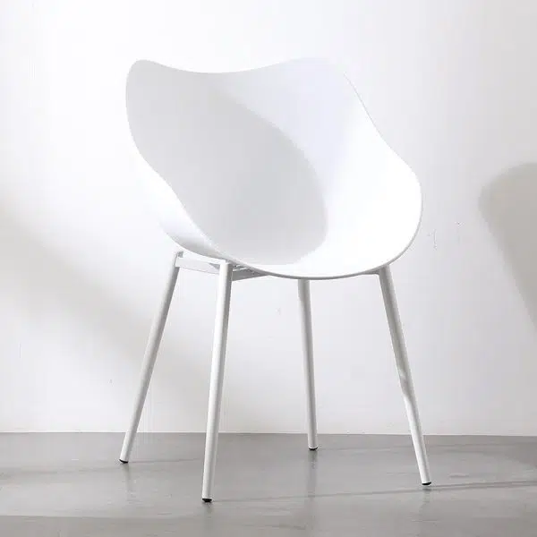 Contemporary Nordic Curved Iron PVC Chair Backrest Armrest For Living Room - Image 2