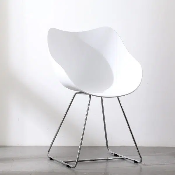 Contemporary Nordic Curved Iron Plastic Chair Backrest Armrest For Living Room - Image 2