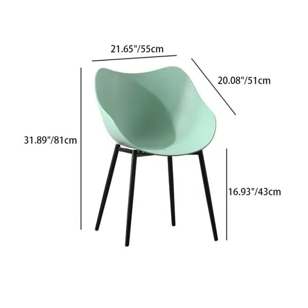 Contemporary Nordic Curved Iron PVC Chair Backrest Armrest For Living Room - Image 4