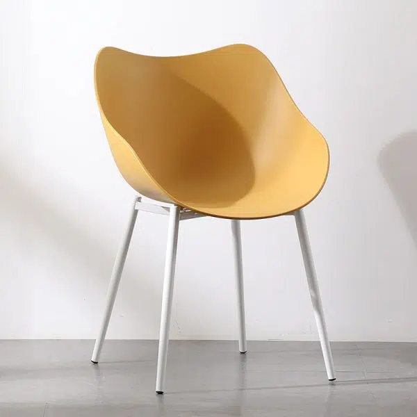 Contemporary Nordic Curved Iron PVC Chair Backrest Armrest For Living Room - Image 11