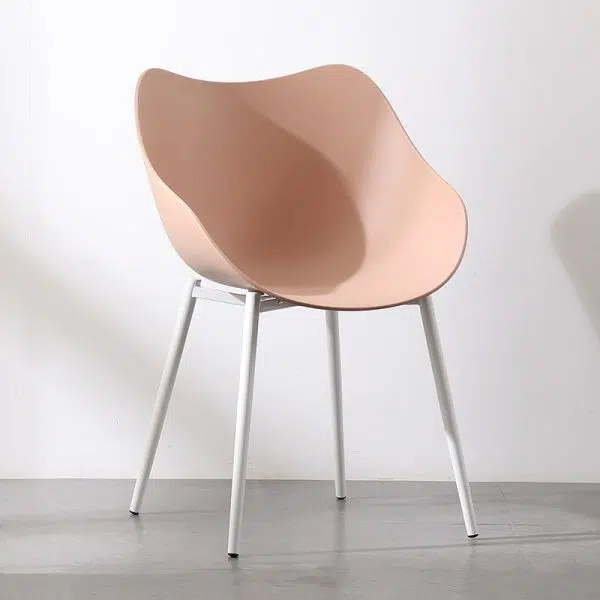 Contemporary Nordic Curved Iron PVC Chair Backrest Armrest For Living Room - Image 13