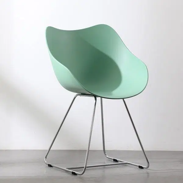 Contemporary Nordic Curved Iron Plastic Chair Backrest Armrest For Living Room - Image 8