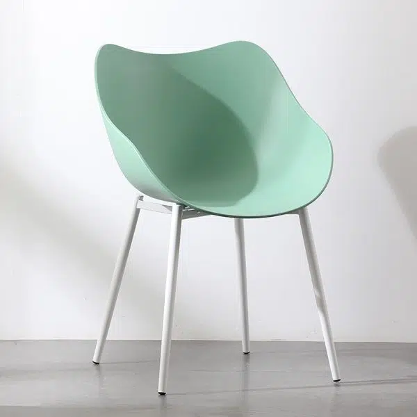 Contemporary Nordic Curved Iron PVC Chair Backrest Armrest For Living Room - Image 14