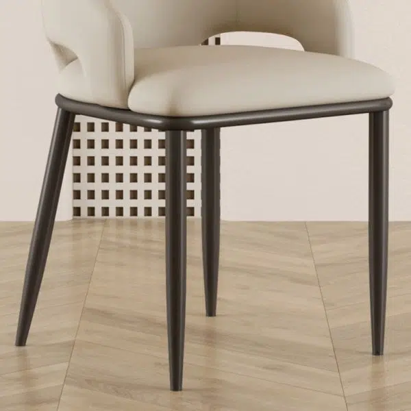 Contemporary Scandinavian Curved Square Leather Carbon Steel Chair Backrest Armrest For Living Room - Image 13