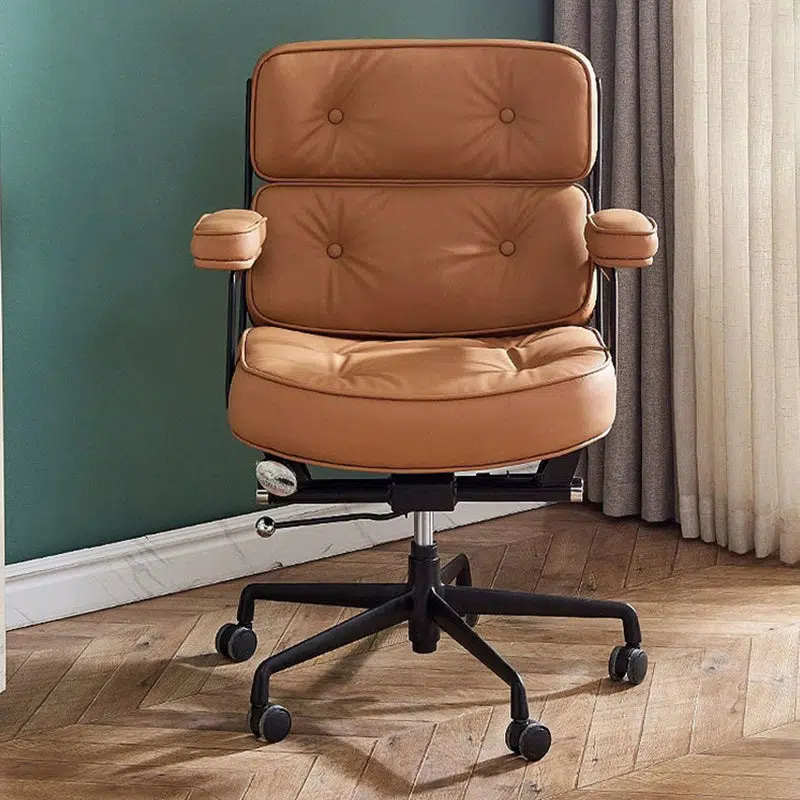 DFM-Chair-FH00324-12-1.jpg Contemporary Luxury Oval Leather Aluminum Chair Backrest Armrest For Living Room - Image 1