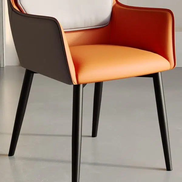 Contemporary Luxury Rectangular Leather Carbon Steel Chair Backrest Armrest For Living Room - Image 13