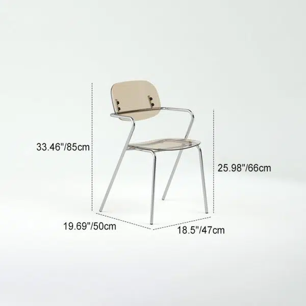 Modern Minimalist Rectangular Acrylic Iron Chair Backrest Armrest For Living Room - Image 4