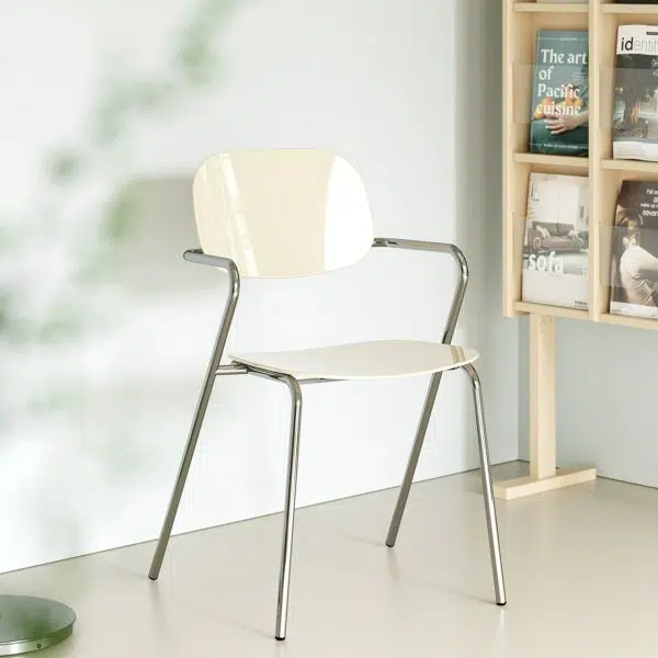 Modern Minimalist Rectangular Acrylic Iron Chair Backrest Armrest For Living Room - Image 18