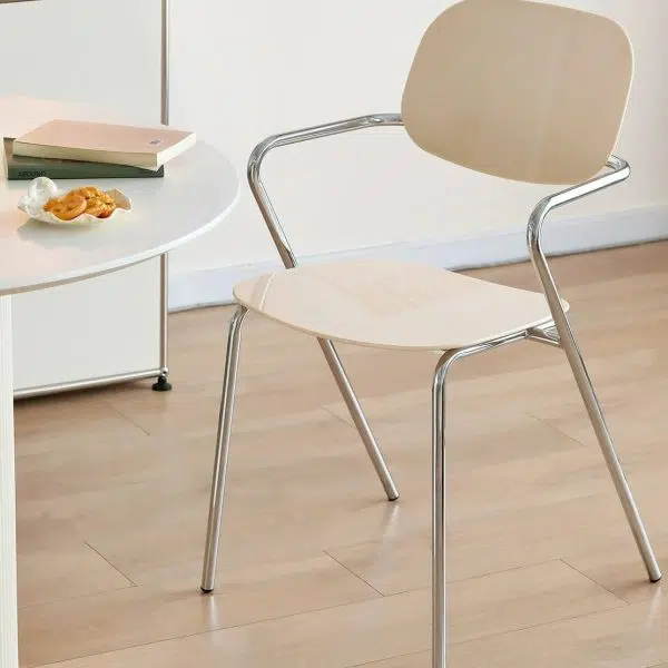 Modern Minimalist Rectangular Acrylic Iron Chair Backrest Armrest For Living Room - Image 19