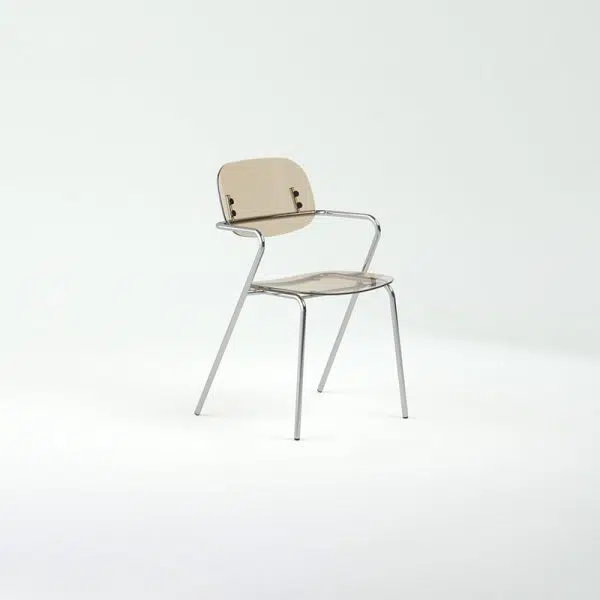 Modern Minimalist Rectangular Acrylic Iron Chair Backrest Armrest For Living Room - Image 8