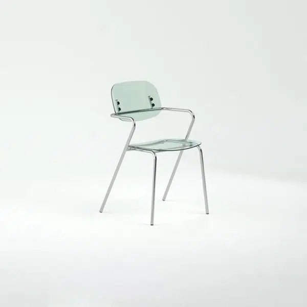 Modern Minimalist Rectangular Acrylic Iron Chair Backrest Armrest For Living Room - Image 9