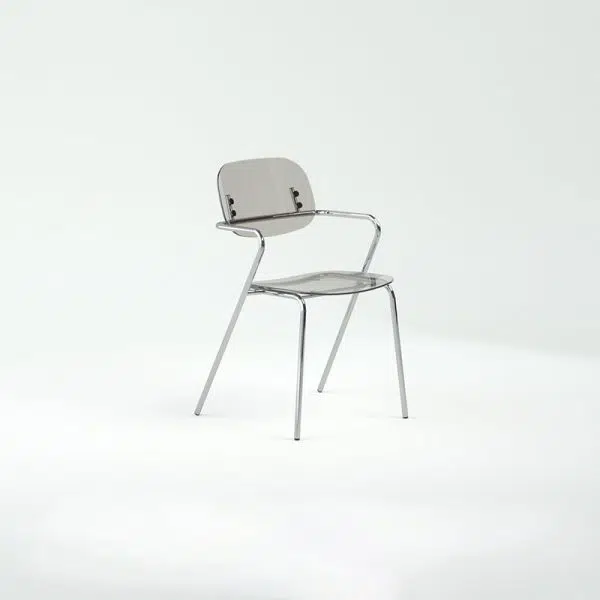 Modern Minimalist Rectangular Acrylic Iron Chair Backrest Armrest For Living Room - Image 11