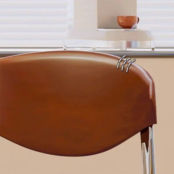 Traditional Vintage Rectangular Velvet Steel Wood Chair Backrest Armless For Living Room - Image 5