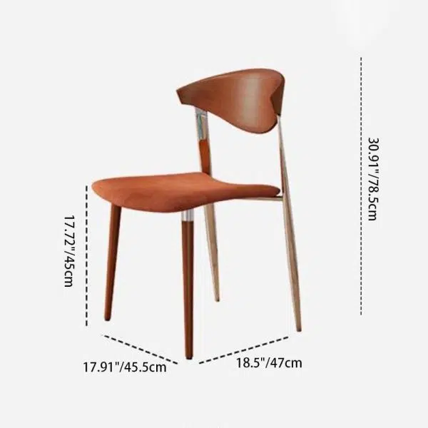 Traditional Vintage Rectangular Velvet Steel Wood Chair Backrest Armless For Living Room - Image 4