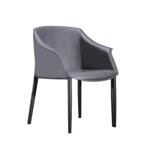 Contemporary Scandinavian Square Leather Steel Chair Backrest Armrest For Living Room - Image 13