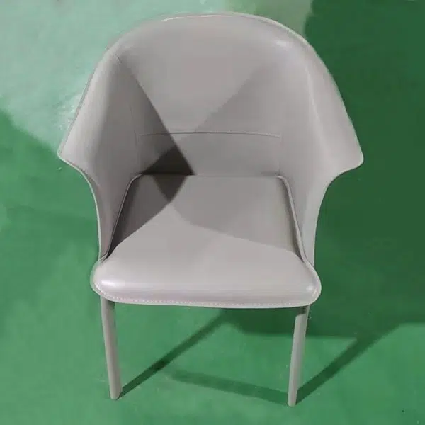 Contemporary Scandinavian Square Leather Steel Chair Backrest Armrest For Living Room - Image 12