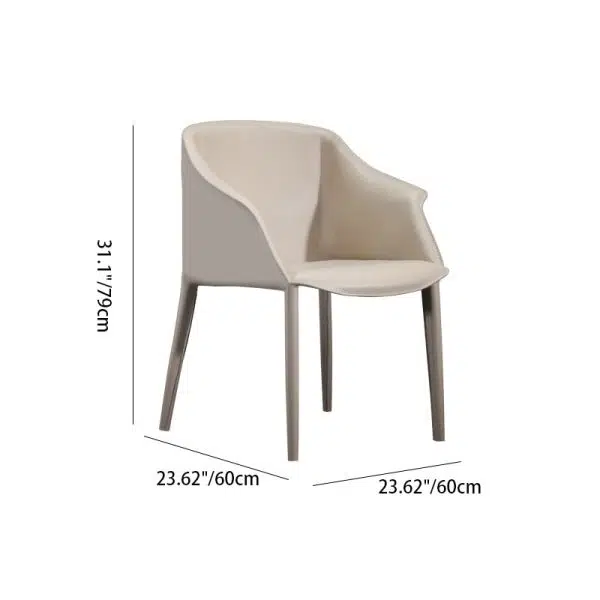 Contemporary Scandinavian Square Leather Steel Chair Backrest Armrest For Living Room - Image 4