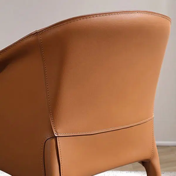 Contemporary Scandinavian Square Leather Steel Chair Backrest Armrest For Living Room - Image 7