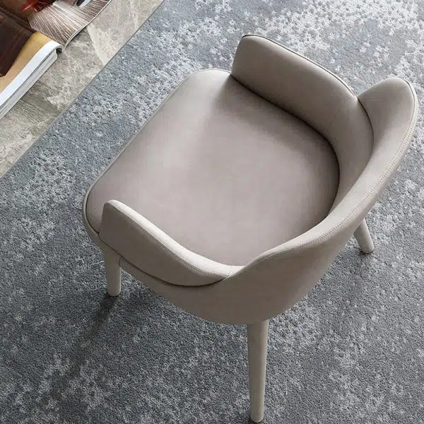 Modern Minimalist Rectangular Leather Steel Chair Backrest Armrest For Living Room - Image 10