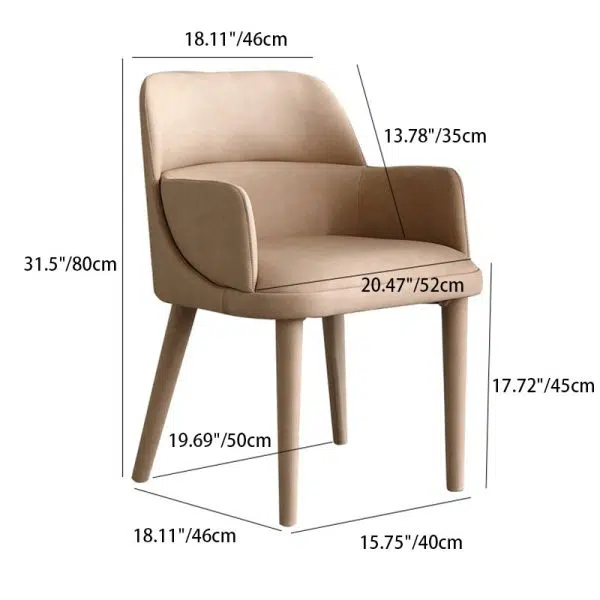 Modern Minimalist Rectangular Leather Steel Chair Backrest Armrest For Living Room - Image 4