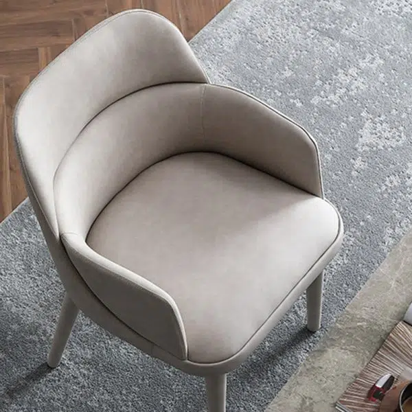 Modern Minimalist Rectangular Leather Steel Chair Backrest Armrest For Living Room - Image 5