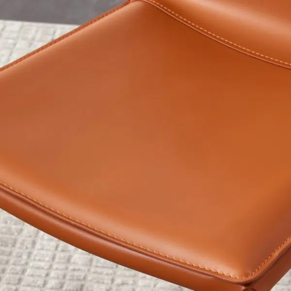 Contemporary Luxury Rectangular Leather Steel Chair Backrest Armless For Living Room - Image 5