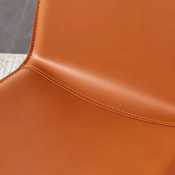 Contemporary Luxury Rectangular Leather Steel Chair Backrest Armless For Living Room - Image 7