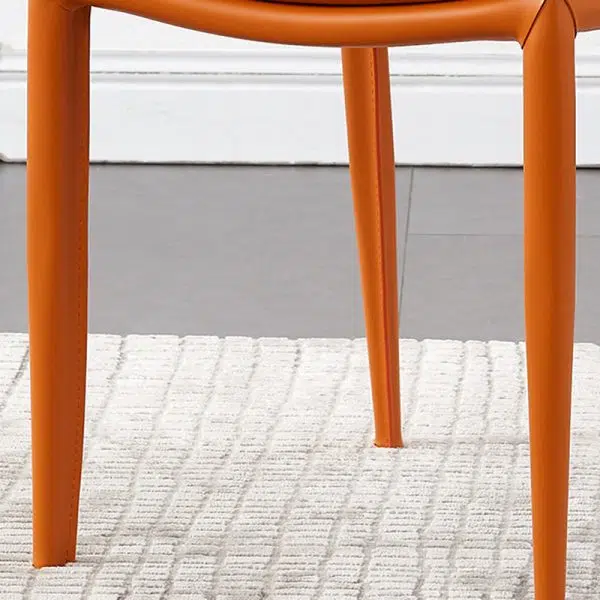 Contemporary Luxury Rectangular Leather Steel Chair Backrest Armless For Living Room - Image 6