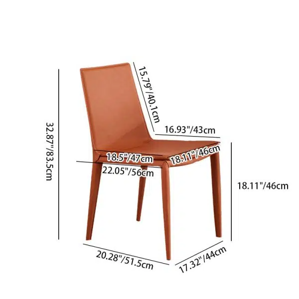 Contemporary Luxury Rectangular Leather Steel Chair Backrest Armless For Living Room - Image 4