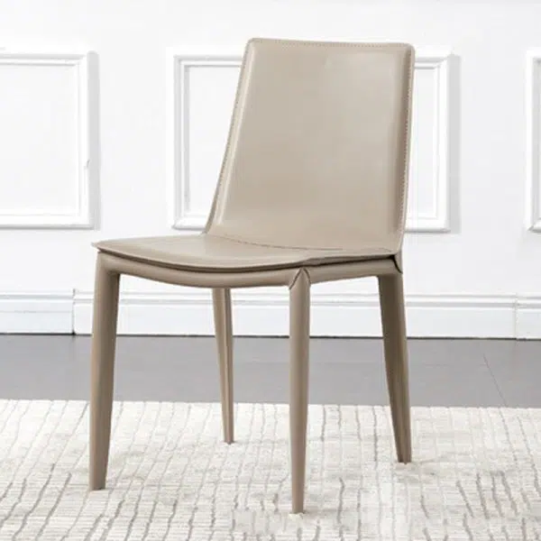 Contemporary Luxury Rectangular Leather Steel Chair Backrest Armless For Living Room - Image 2