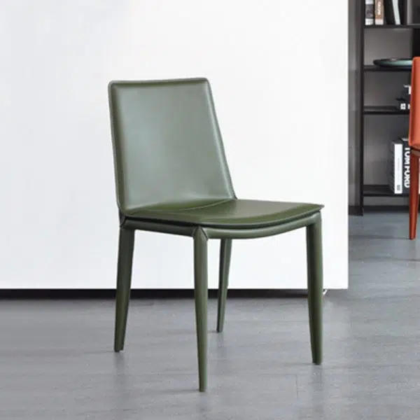 Contemporary Luxury Rectangular Leather Steel Chair Backrest Armless For Living Room - Image 10