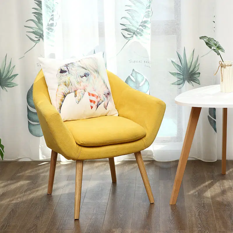 DFM-Chair-FH00358-1.jpg Contemporary Scandinavian Rectangular Fabric Wood Chair Backrest Armrest For Living Room - Image 1