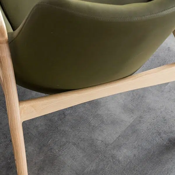 Contemporary Nordic Rectangular Wood Leather Accent Chair Backrest Armrest For Living Room - Image 6