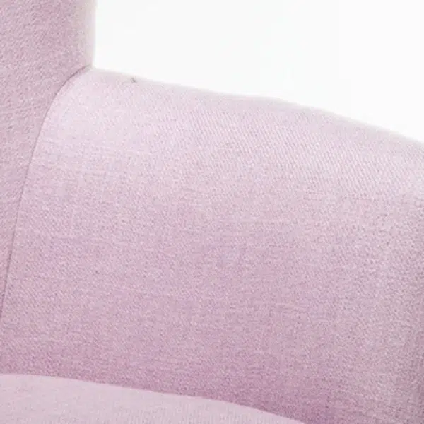 Modern Minimalist Square Wood Fabric Accent Chair Backrest Armrest For Living Room - Image 6