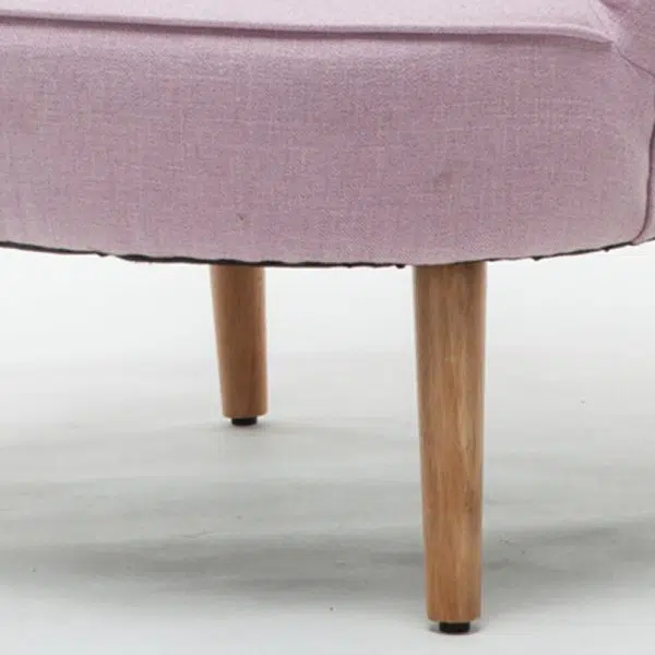 Modern Minimalist Square Wood Fabric Accent Chair Backrest Armrest For Living Room - Image 9