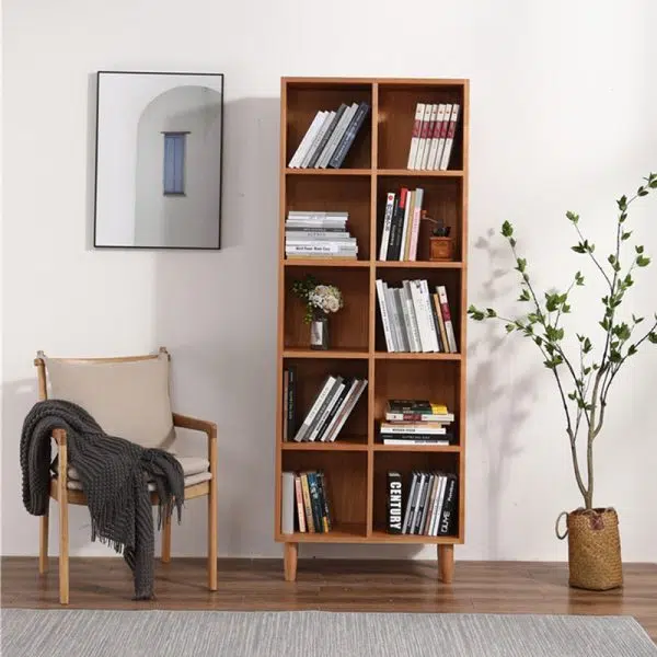 Contemporary Scandinavian Square Wood Fabric Chair Backrest Armrest For Living Room - Image 12