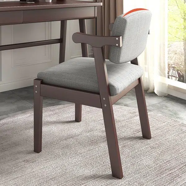 Contemporary Nordic Square Fabric Wood Chair Backrest Armrest For Living Room - Image 10