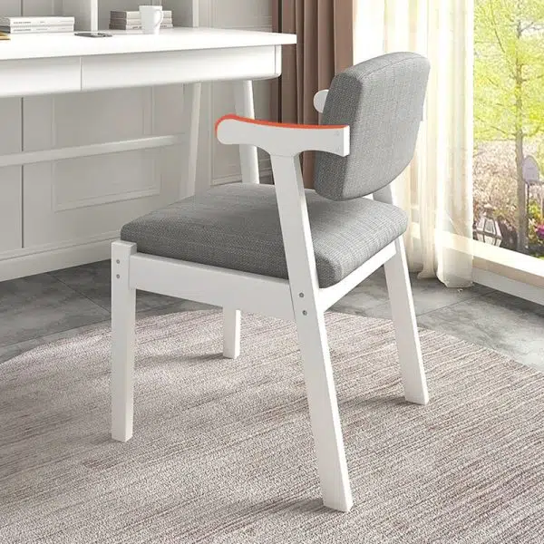 Contemporary Nordic Square Fabric Wood Chair Backrest Armrest For Living Room - Image 13