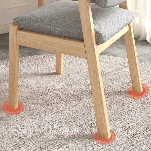 Contemporary Nordic Square Fabric Wood Chair Backrest Armrest For Living Room - Image 15